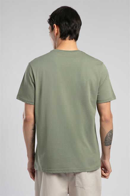 Baselo Erkek %100 Pamuk O Yaka T-Shirt Haki