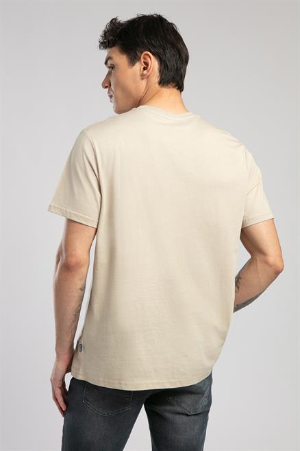 Baselo Erkek %100 Pamuk O Yaka T-Shirt Bej