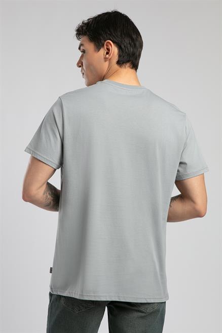 Baselo Erkek %100 Pamuk O Yaka T-Shirt Gri