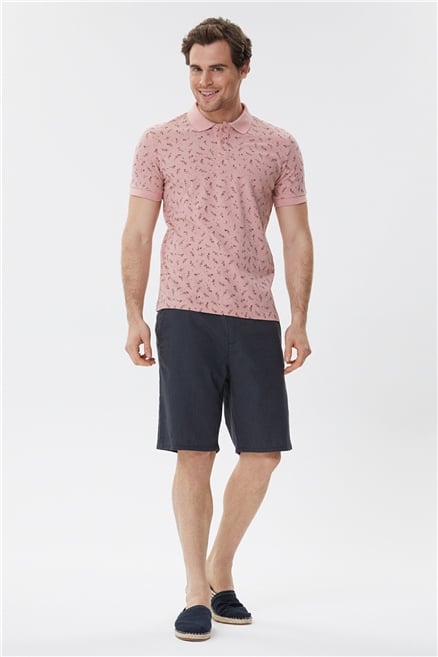Bernard Erkek %100 Pamuk Polo Yaka T-Shirt Gül Kurusu