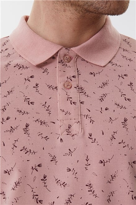 Bernard Erkek %100 Pamuk Polo Yaka T-Shirt Gül Kurusu