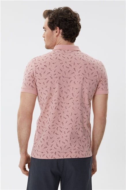 Bernard Erkek %100 Pamuk Polo Yaka T-Shirt Gül Kurusu