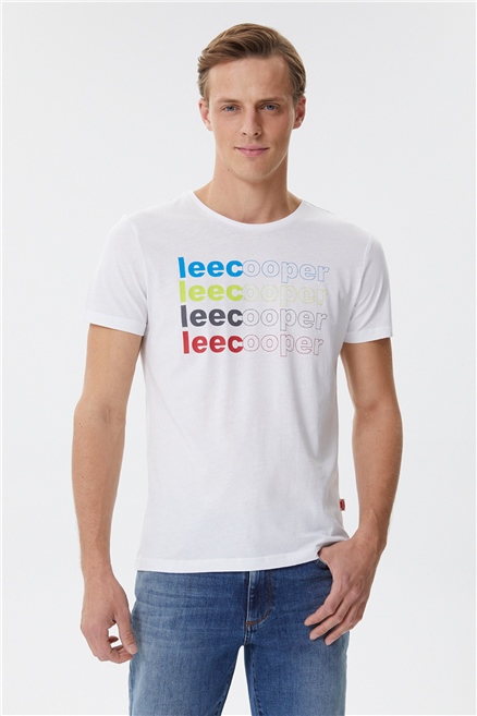 Bert Erkek %100 Pamuk Bisiklet Yaka T-Shirt Beyaz
