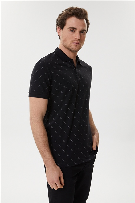 Bobby Erkek %100 Pamuk Polo Yaka T-Shirt Siyah