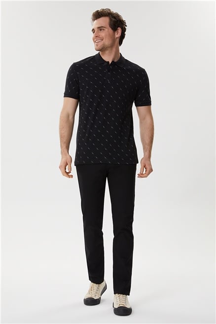 Bobby Erkek %100 Pamuk Polo Yaka T-Shirt Siyah
