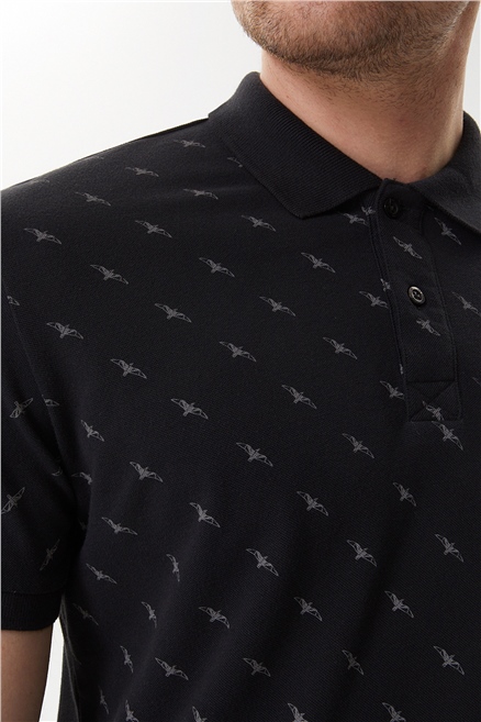 Bobby Erkek %100 Pamuk Polo Yaka T-Shirt Siyah