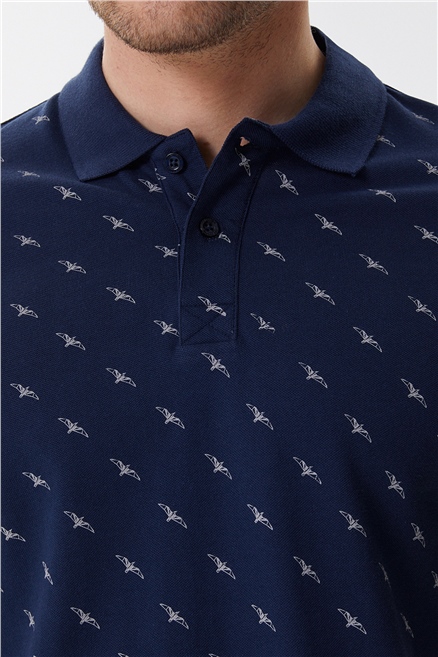Bobby Erkek %100 Pamuk Polo Yaka T-Shirt Açık Lacivert