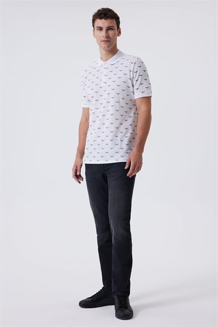 Bobby Erkek %100 Pamuk Polo Yaka T-Shirt Beyaz