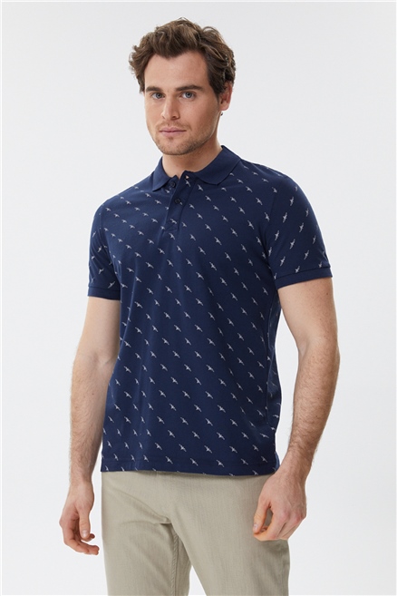 Bobby Erkek %100 Pamuk Polo Yaka T-Shirt Açık Lacivert
