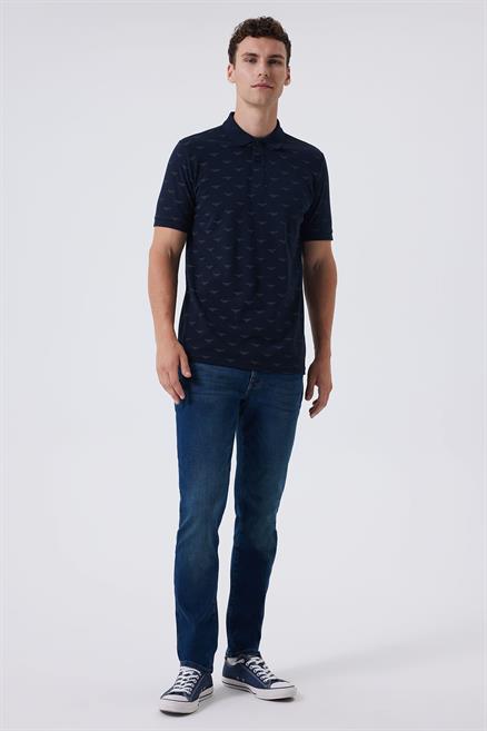Bobby Erkek %100 Pamuk Polo Yaka T-Shirt Lacivert