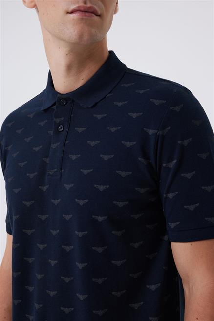Bobby Erkek %100 Pamuk Polo Yaka T-Shirt Lacivert