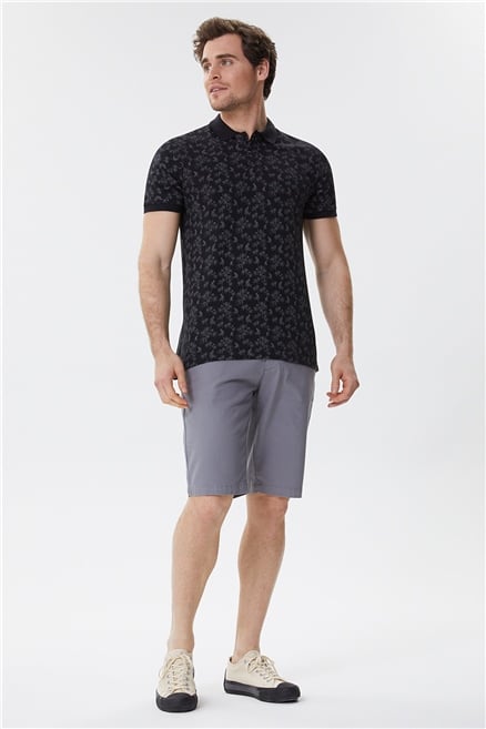 Bradley Erkek %100 Pamuk Polo Yaka T-Shirt Siyah