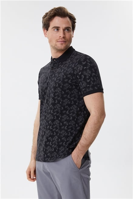 Bradley Erkek %100 Pamuk Polo Yaka T-Shirt Siyah