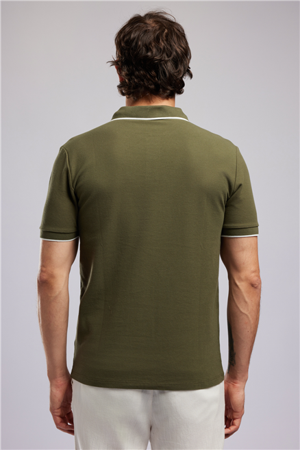 BRAT Erkek Regular Fit Basic Polo Yaka T-Shirt Yeşil