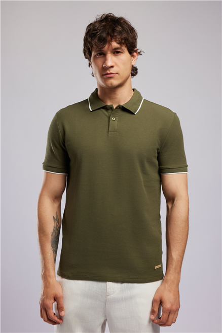 BRAT Erkek Regular Fit Basic Polo Yaka T-Shirt Yeşil