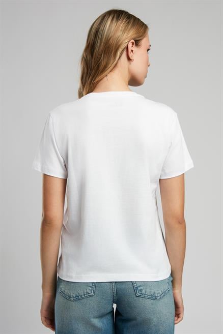 Brighton Kadın %100 Pamuk O Yaka T-Shirt Beyaz-Y