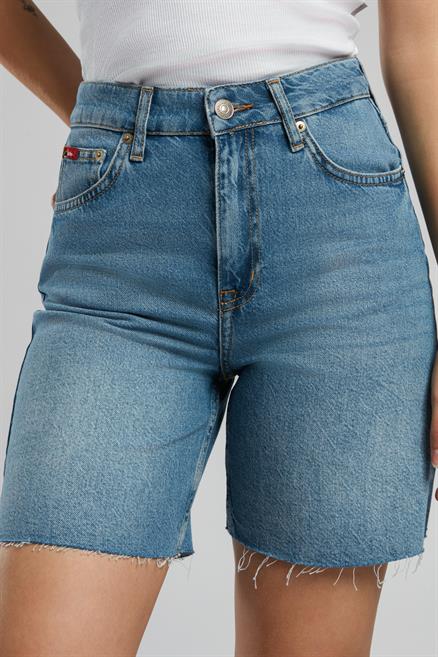 Bund 2 Kadın %100 Pamuk Jean Şort Denim