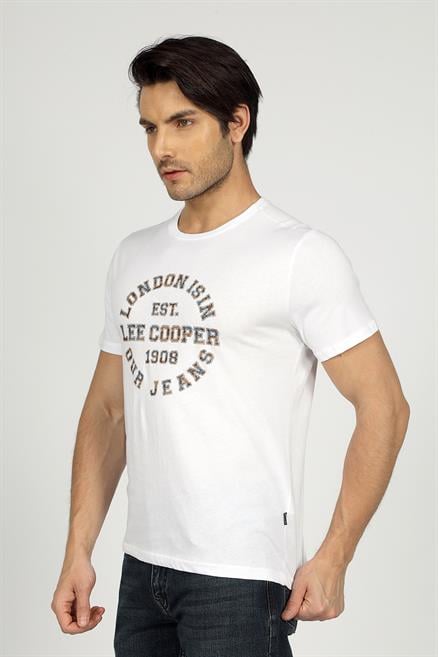Camo Erkek %100 Pamuk O Yaka T-Shirt Beyaz