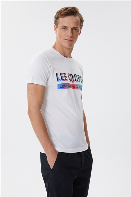 Carter Erkek %100 Pamuk Bisiklet Yaka T-Shirt Beyaz