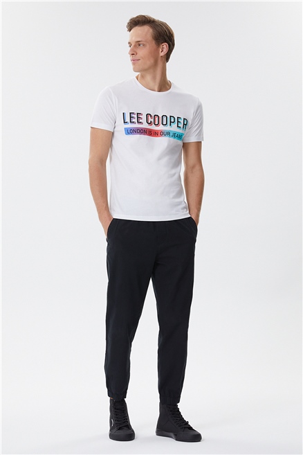 Carter Erkek %100 Pamuk Bisiklet Yaka T-Shirt Beyaz