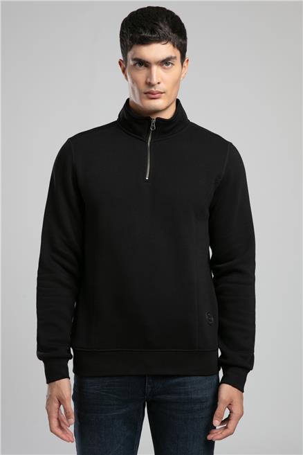 Ceaser Erkek Dik Yaka Sweatshirt Siyah
