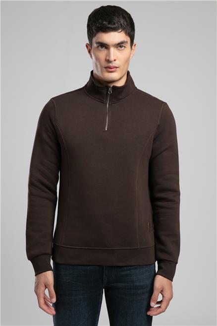 Ceaser Erkek Dik Yaka Sweatshirt Kahve