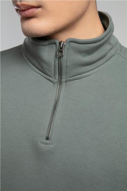 Ceaser Erkek Dik Yaka Sweatshirt Çağla Yeşili