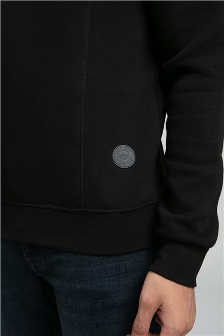 Ceaser Erkek Dik Yaka Sweatshirt Siyah