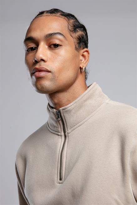 Ceaser Erkek Dik Yaka Sweatshirt Bej