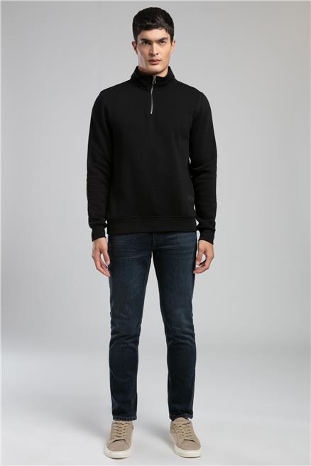 Ceaser Erkek Dik Yaka Sweatshirt Siyah