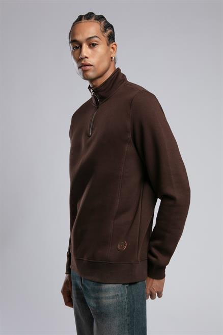 Ceaser Erkek Dik Yaka Sweatshirt Kahverengi