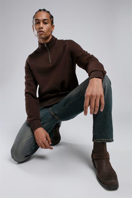 Ceaser Erkek Dik Yaka Sweatshirt Kahverengi