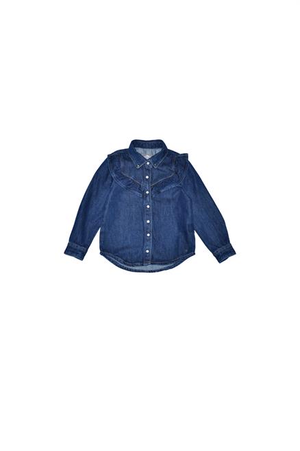 Cherry Kız Çocuk Jean Gömlek Dark Blue