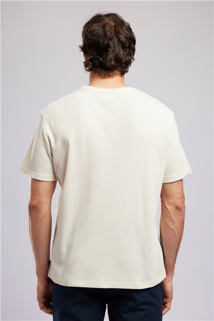 CONROY Erkek Regular Fit %100 Pamuk Baskılı Bisiklet Yaka T-Shirt Beyaz