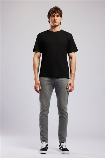 CONROY Erkek Regular Fit %100 Pamuk Baskılı Bisiklet Yaka T-Shirt Siyah