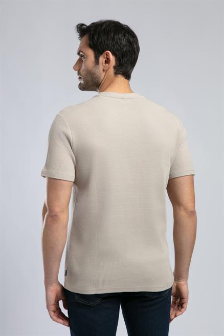 Conroy Erkek %100 Pamuk O Yaka T-Shirt Bej