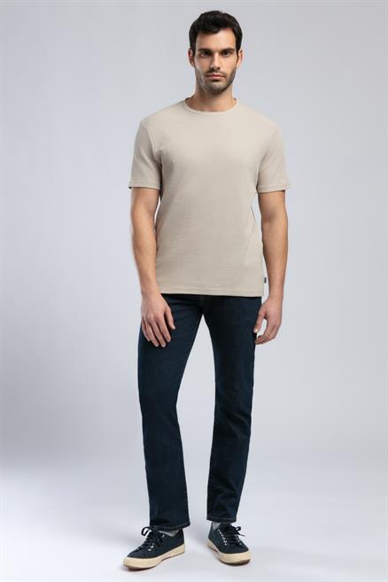 Conroy Erkek %100 Pamuk O Yaka T-Shirt Bej
