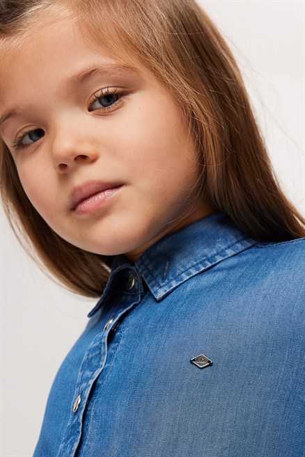 Cordelle Kız Çocuk Jean Elbise Denim