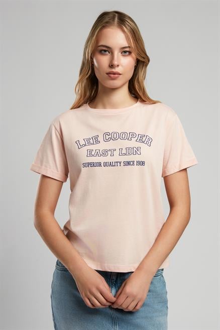 Cosep Kadın %100 Pamuk O Yaka T-Shirt Pudra