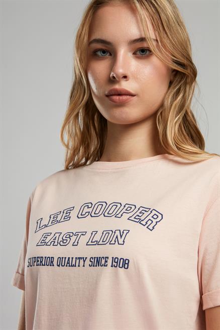 Cosep Kadın %100 Pamuk O Yaka T-Shirt Pudra