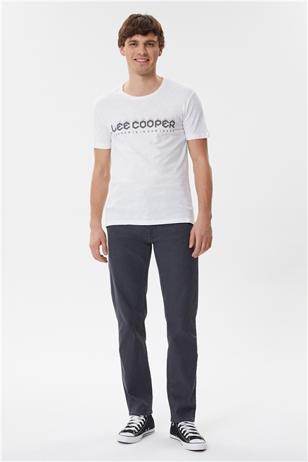 Cox Erkek %100 Pamuk Bisiklet Yaka T-Shirt Beyaz