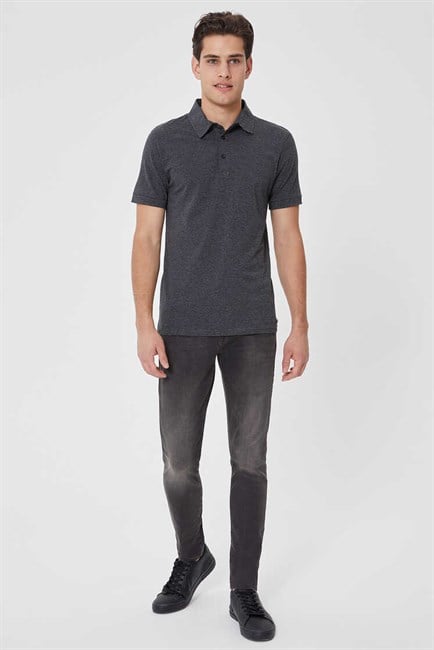 Daker Erkek Polo Yaka T-Shirt Antrasit
