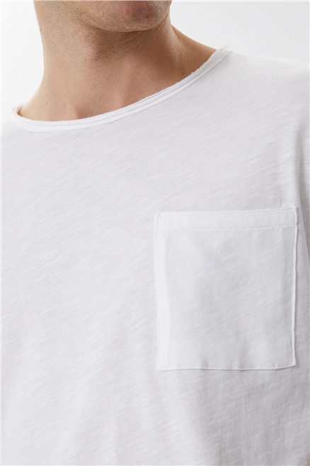 Daniel Erkek %100 Pamuk Oversizebisiklet Yaka T-Shirt Ekru