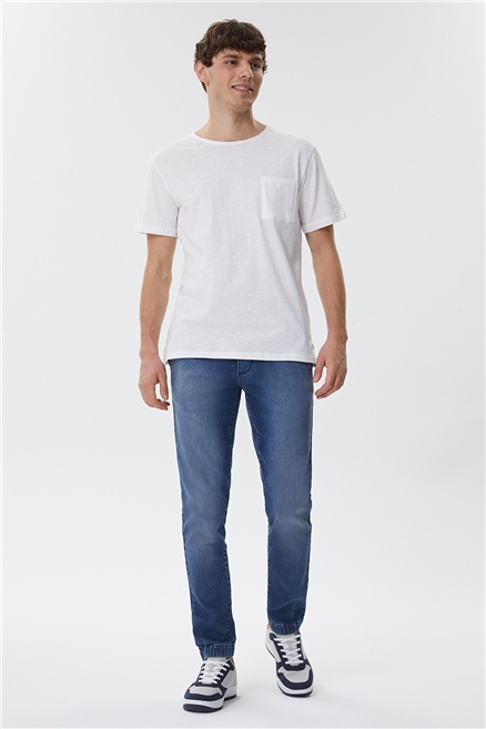Daniel Erkek %100 Pamuk Oversizebisiklet Yaka T-Shirt Ekru