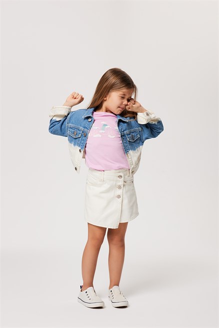 Delmare Kız Çocuk %100 Pamuk Jean Ceket Denim