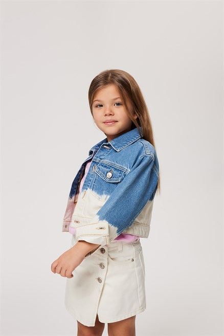 Delmare Kız Çocuk %100 Pamuk Jean Ceket Denim