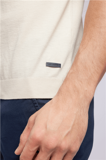 DENISE Erkek Regular Fit Basic Polo Yaka T-Shirt Beyaz