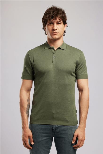 DENISE Erkek Regular Fit Basic Polo Yaka T-Shirt Yeşil