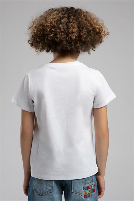 Dennis Erkek Çocuk %100 Pamuk T-Shirt Beyaz