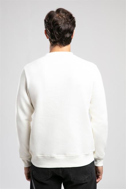 Dennis Erkek O Yaka Sweatshirt Ekru